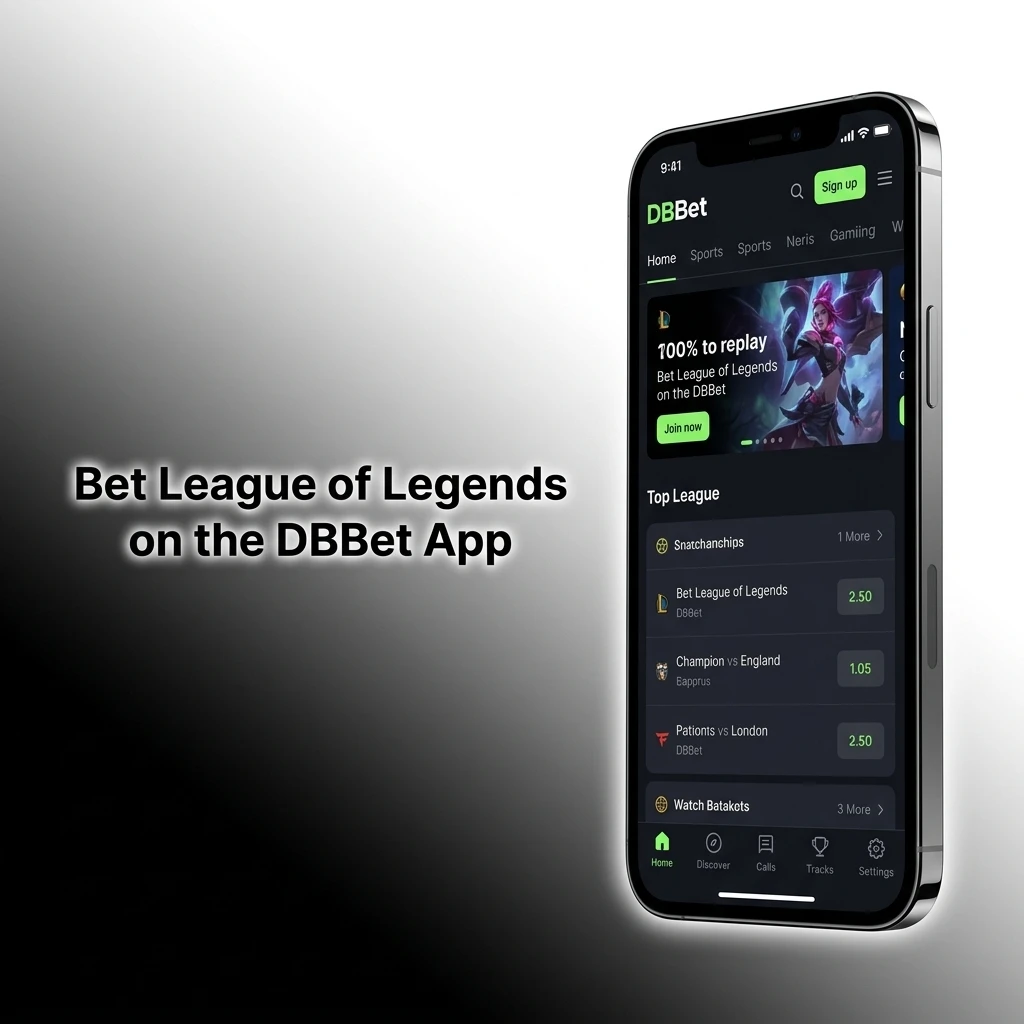 DBBet mobile app interface showing League of Legends betting options with live odds for LoL esports matches in Bangladesh