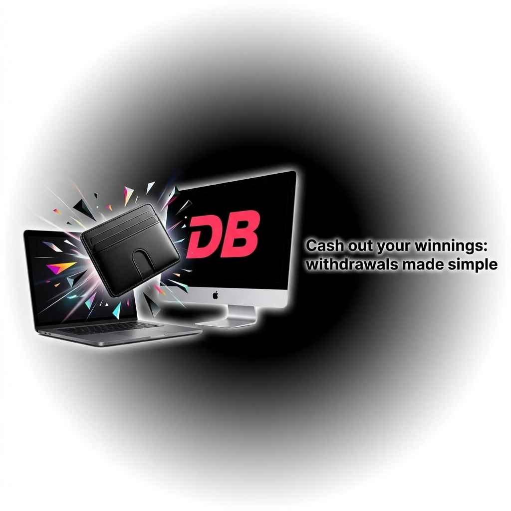 DBBet withdrawal process showing wallet, payment method selection, BDT amount entry, and transaction tracking steps