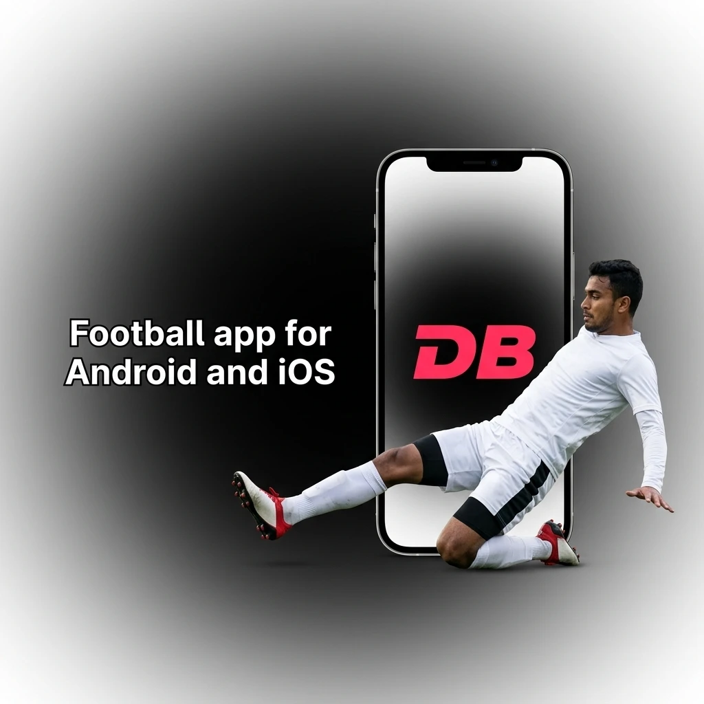 DBBet football app on Android and iOS showing live odds, bet placement, Cash Out and Bet Builder features