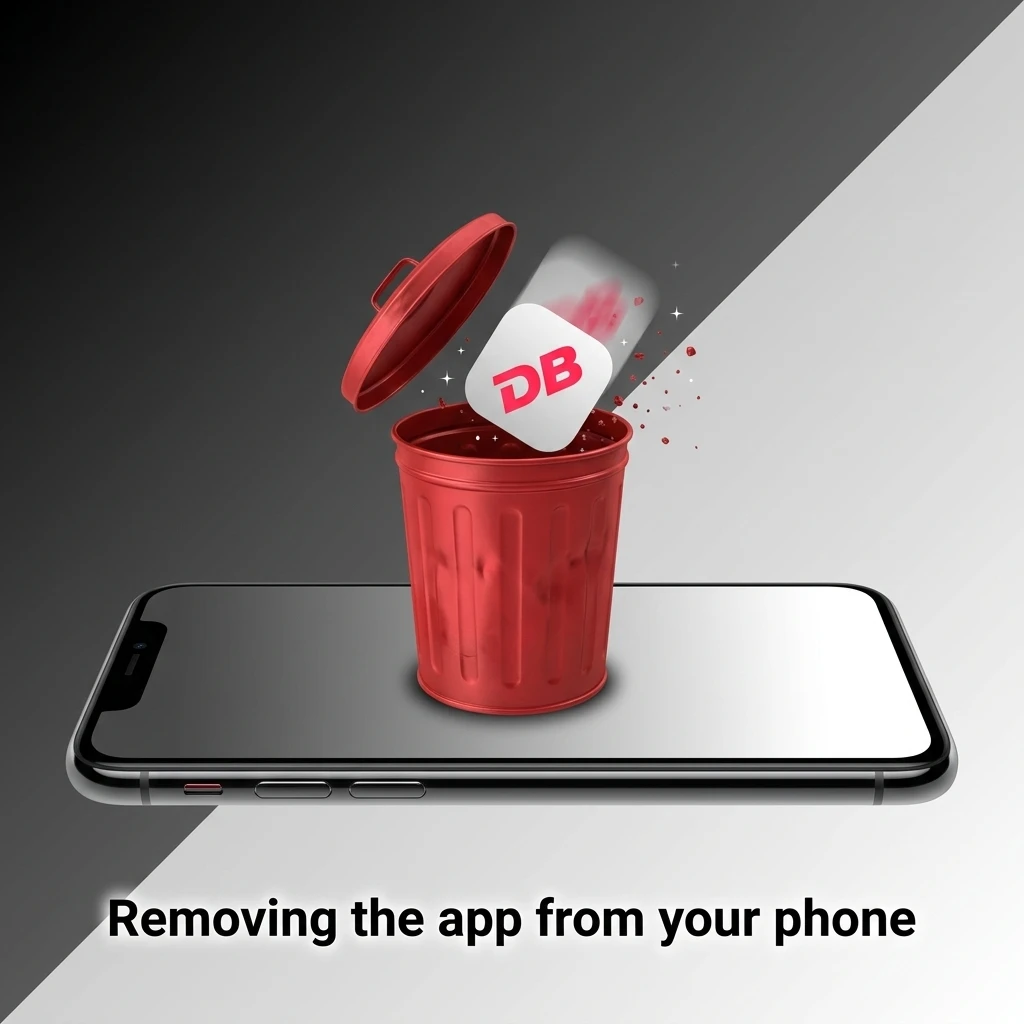 Android phone screen showing app uninstall process by holding icon, with iOS PWA removal steps via press and hold option