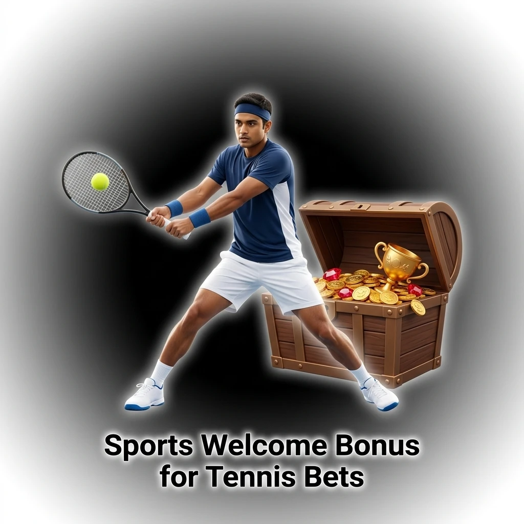 Tennis sports welcome bonus offer for new customers on pre-match and live bets with wagering requirements
