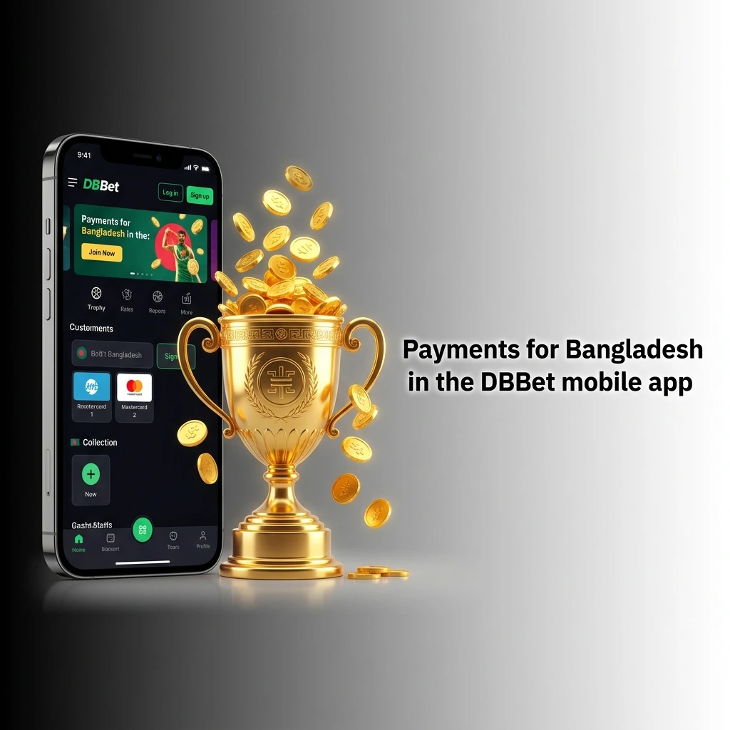 DBBet mobile app payment methods for Bangladesh including Visa, Skrill, Neteller, and Mobile Money with 75 BDT minimum deposit